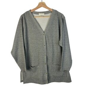 Express Y2K Medium Gray Button Down Cardigan Sweater M